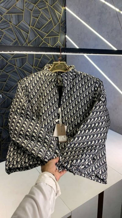 CHRISTIAN D IOR GREY MONOGRAM PRINTED PREMIUM IMPORTED FLUFI LIGHT WEIGHT JACKET (566)