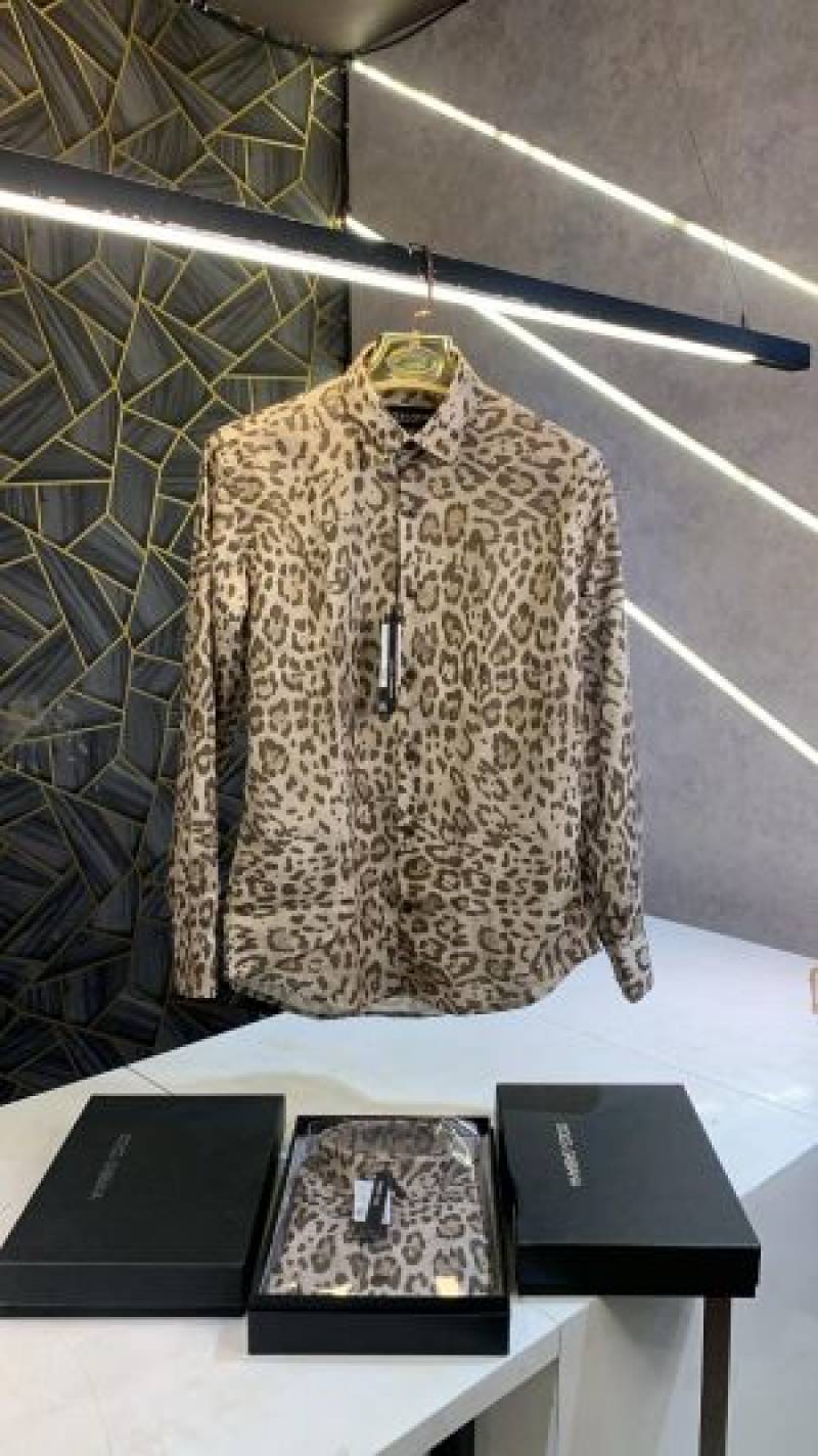 Dolce&Gabbana Leopard Print Premium Shirt With Box Packing (1467)