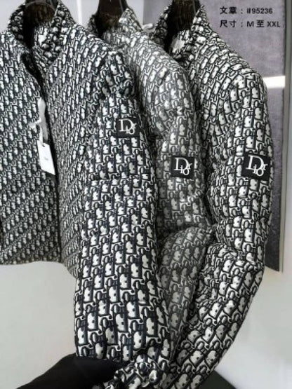 CHRISTIAN D IOR GREY MONOGRAM PRINTED PREMIUM IMPORTED FLUFI LIGHT WEIGHT JACKET (566)