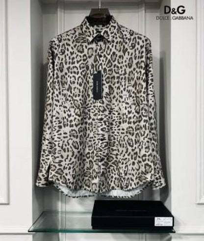 Dolce&Gabbana Leopard Print Premium Shirt With Box Packing (1467)
