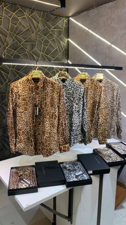 Dolce&Gabbana Leopard Print Premium Shirt With Box Packing (1467)