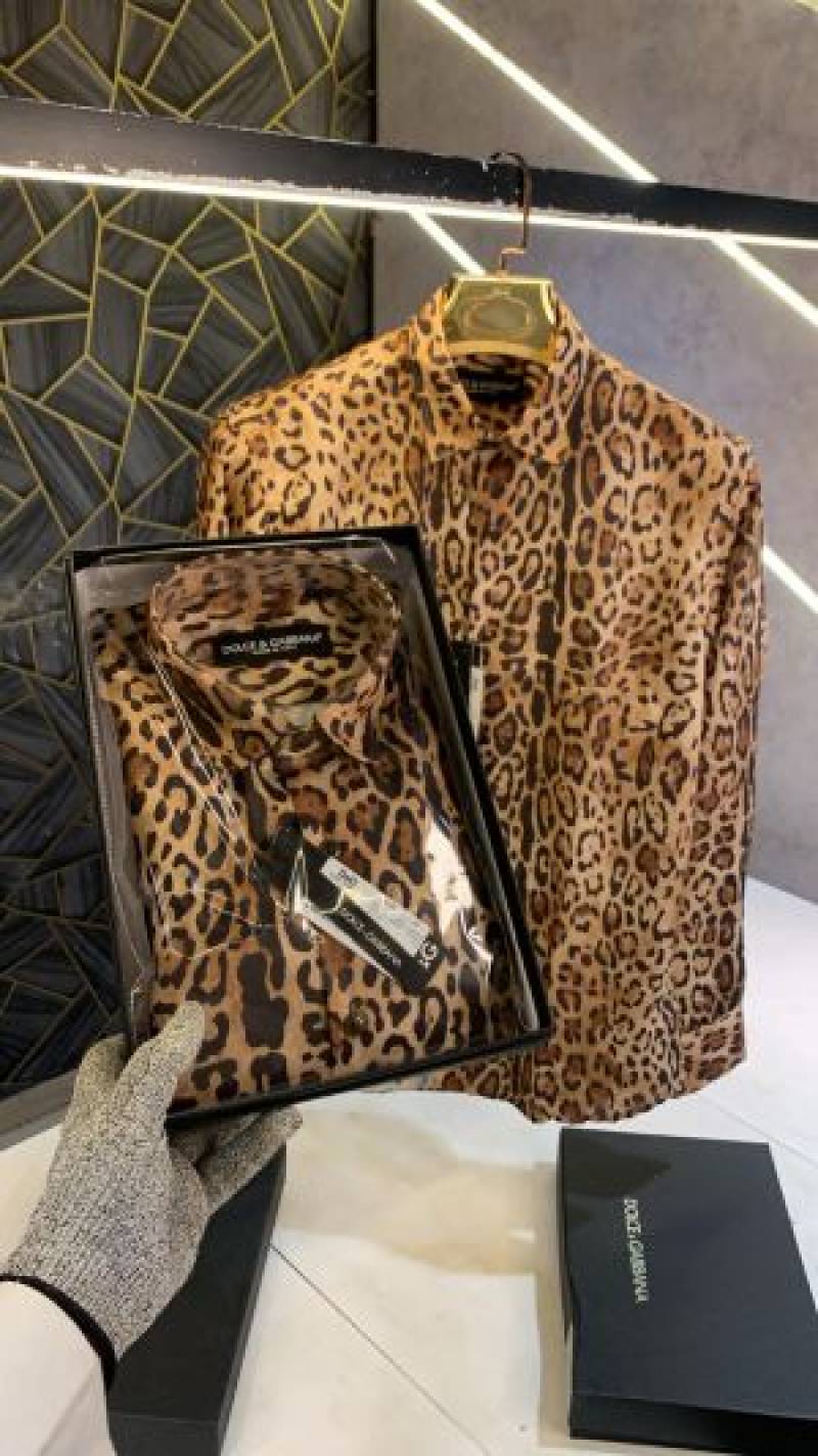 Dolce&Gabbana Leopard Print Premium Shirt With Box Packing (1464)