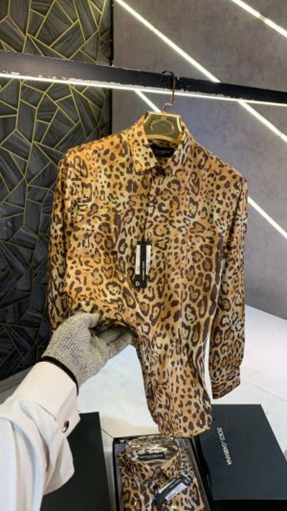 Dolce&Gabbana Leopard Print Premium Shirt With Box Packing (1466)