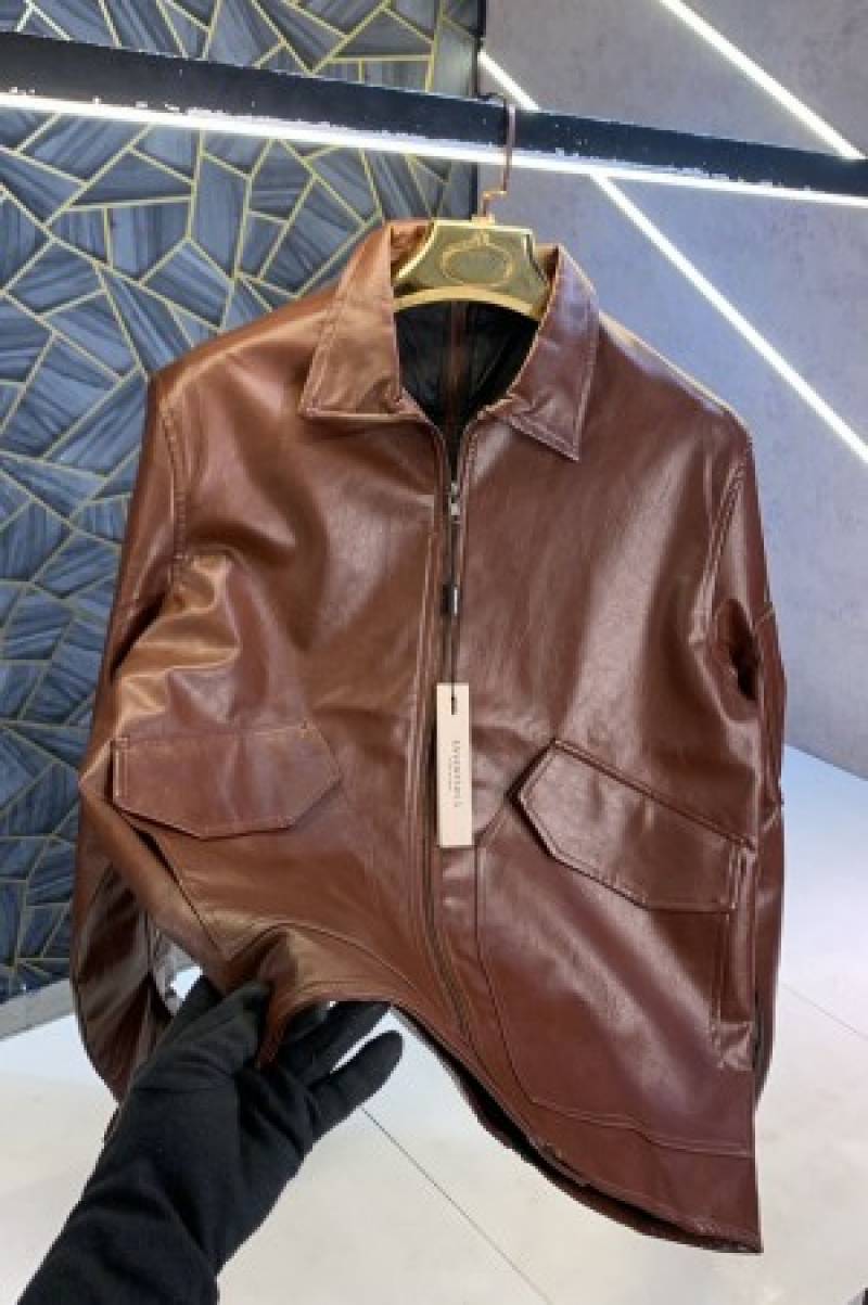 Essential Fear of God Brown Imported Designer Leather jacket (1247)