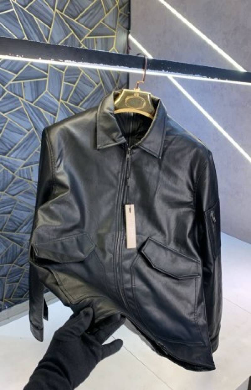 Essential Fear of God Black Imported Designer Leather jacket (1248)