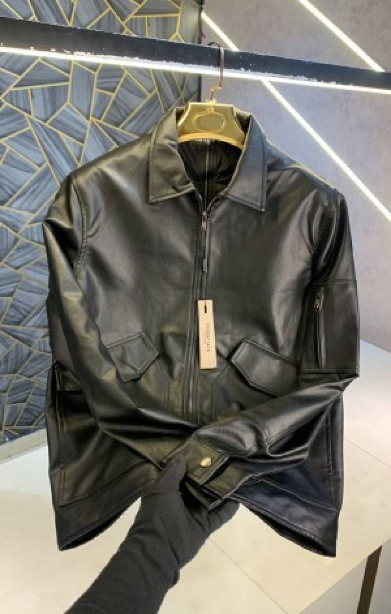 Essential Fear of God Black Imported Designer Leather jacket (1248)