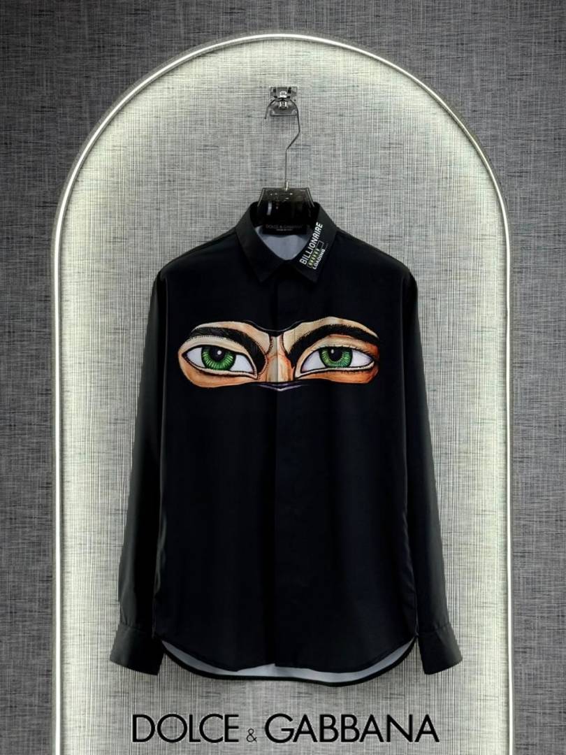 Dolce&Gabbana Black Digital Eye Print Shirt With Premium Box Packing (1858)