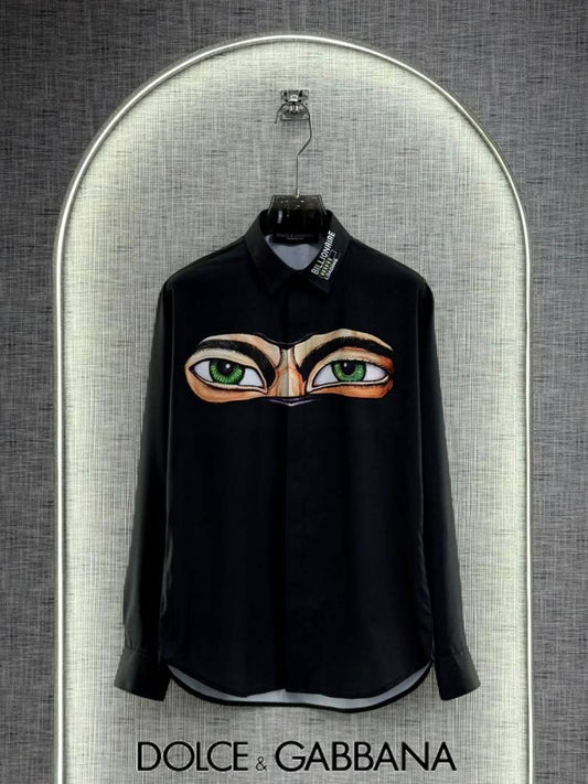 Dolce&Gabbana Black Digital Eye Print Shirt With Premium Box Packing (1858)