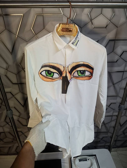 Dolce&Gabbana White Digital Eye Print Shirt With Premium Box Packing (1859)