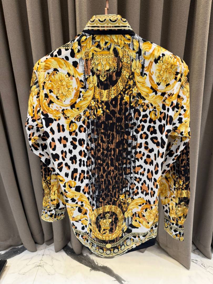 Versace Couture White Wild Barocco Printed Premium Shirt With Box And Carry Bag (1913)