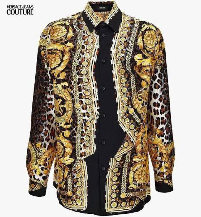 Versace Couture White Wild Barocco Printed Premium Shirt With Box And Carry Bag (1913)