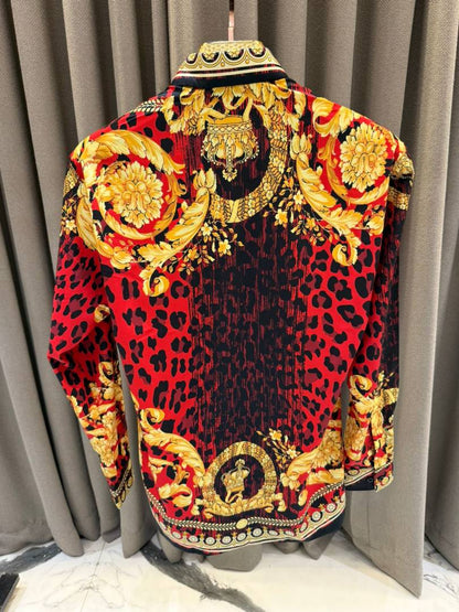 Versace Couture Red Barocco Printed Premium Shirt With Box And Carry Bag (1912)