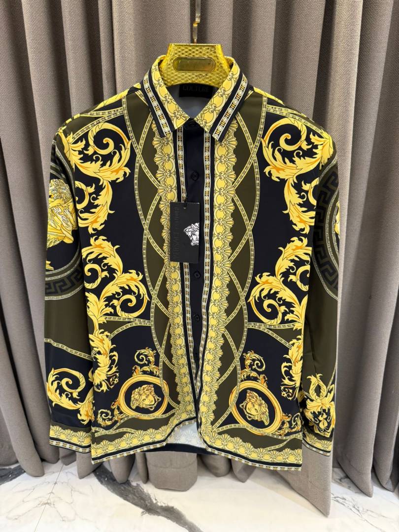 Versace Couture Black Printed Premium Shirt With Box And Carry Bag (1909)