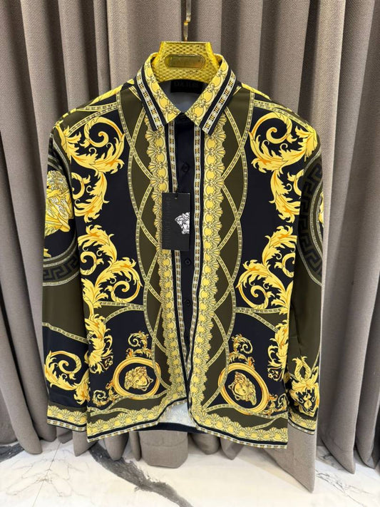 Versace Couture Black Printed Premium Shirt With Box And Carry Bag (1909)