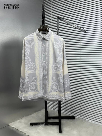 Versace Couture Cream Printed Premium Shirt With Box And Carry Bag (1908)