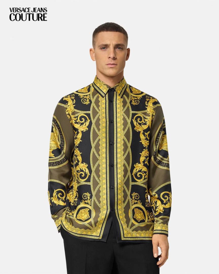 Versace Couture Black Printed Premium Shirt With Box And Carry Bag (1909)