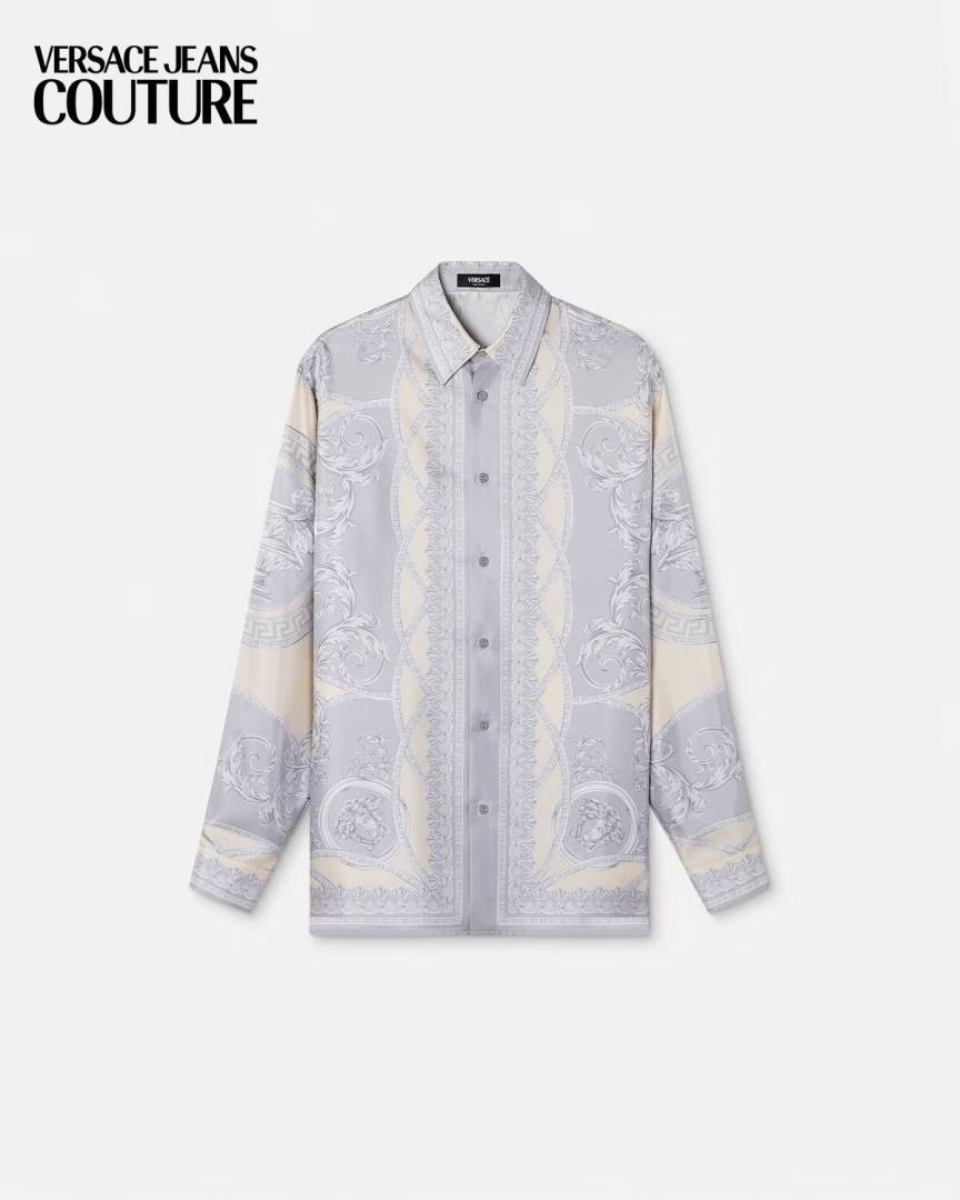 Versace Couture Cream Printed Premium Shirt With Box And Carry Bag (1908)