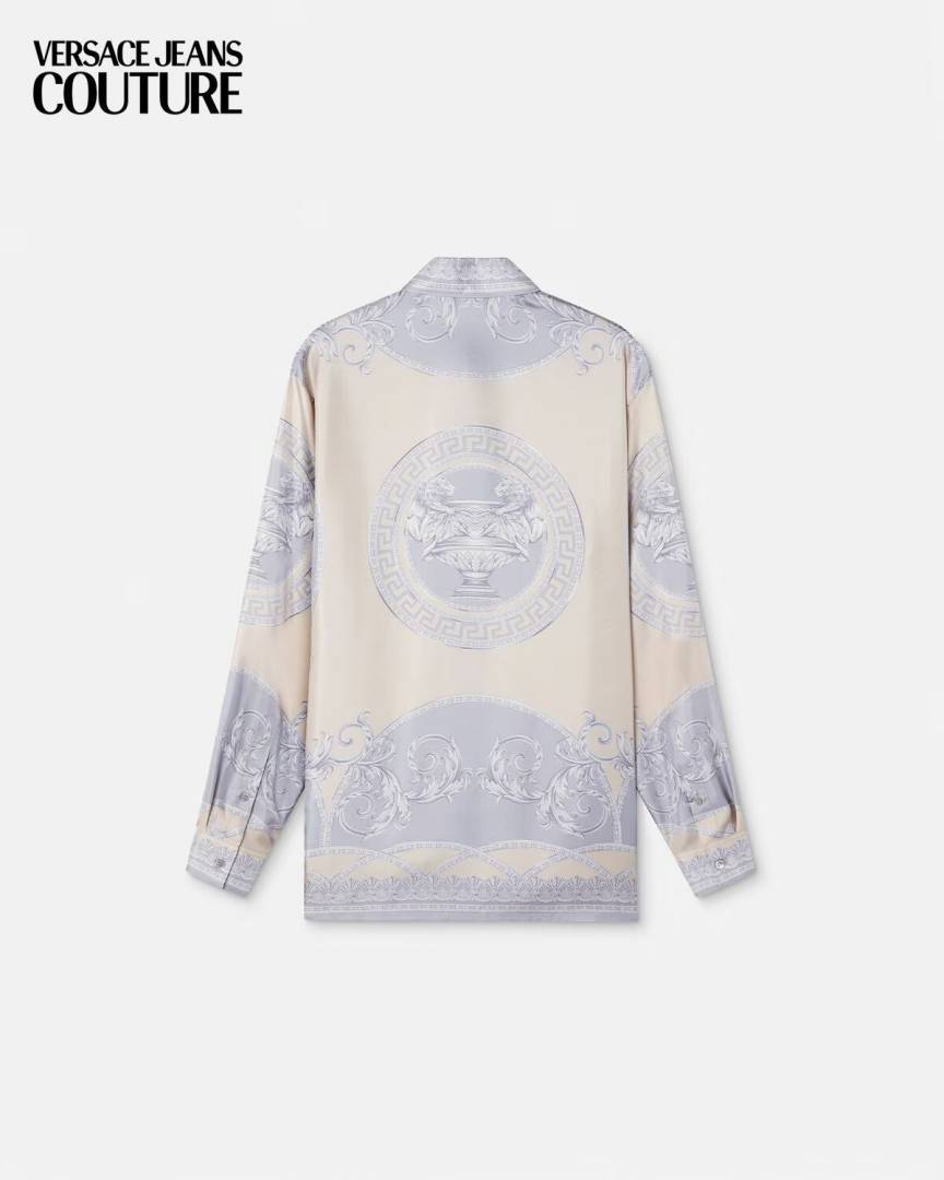 Versace Couture Cream Printed Premium Shirt With Box And Carry Bag (1908)