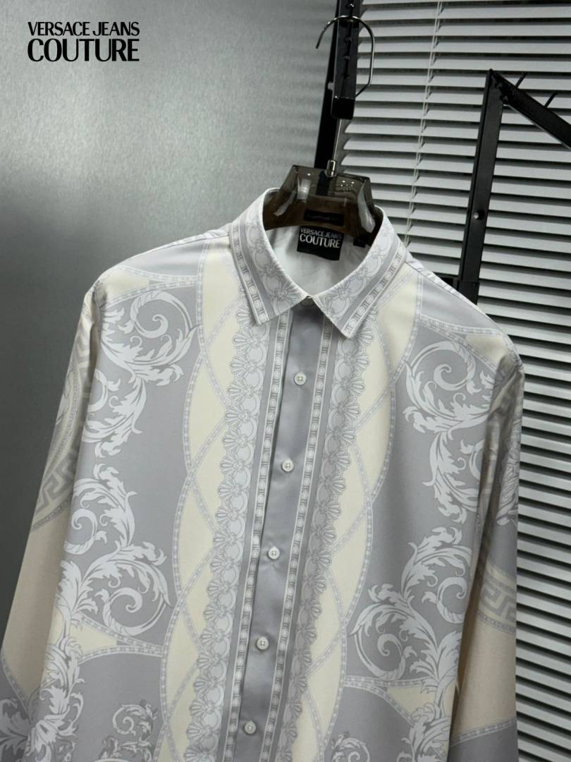 Versace Couture Cream Printed Premium Shirt With Box And Carry Bag (1908)