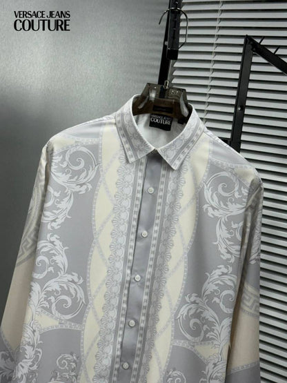 Versace Couture Cream Printed Premium Shirt With Box And Carry Bag (1908)