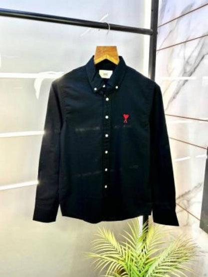 Ami Paris Black Embroidery Logo Premium Shirt (1797)