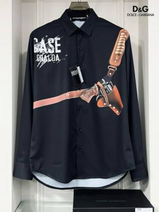 Dolce&Gabbana Black Digital Print Premium Imported Shirt With Box Packing (1427)