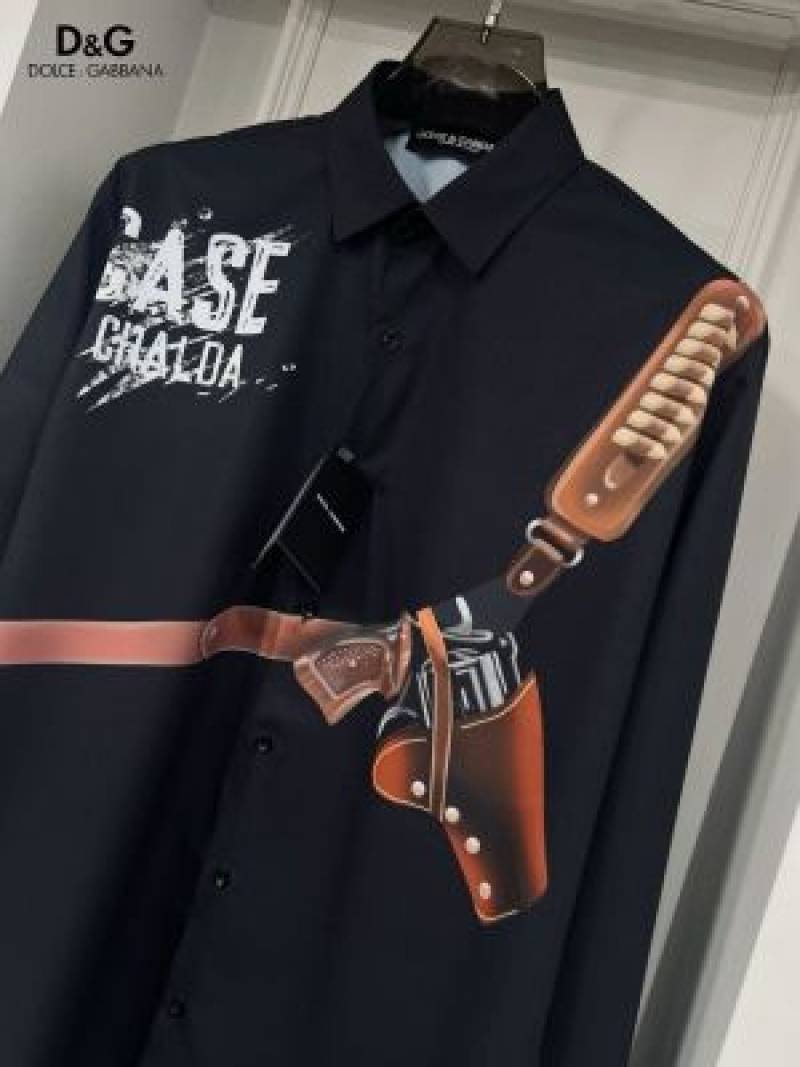 Dolce&Gabbana Black Digital Print Premium Imported Shirt With Box Packing (1427)