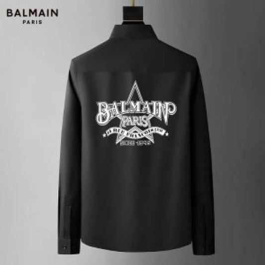 Balmain_Paris_Black_Front_Metal_Logo_And_Back_Printed_Shirt_With_Premium_Box_Packing_And_Carry_Bag_(1710)