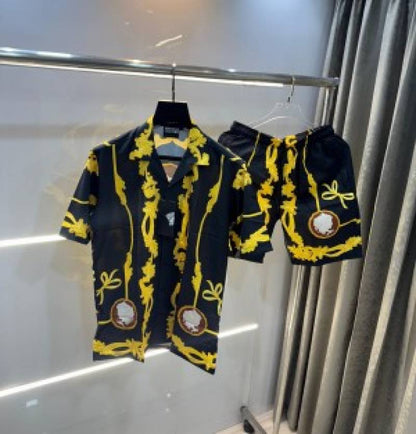 Versace Couture Black Printed Imported Cord Set (1576)