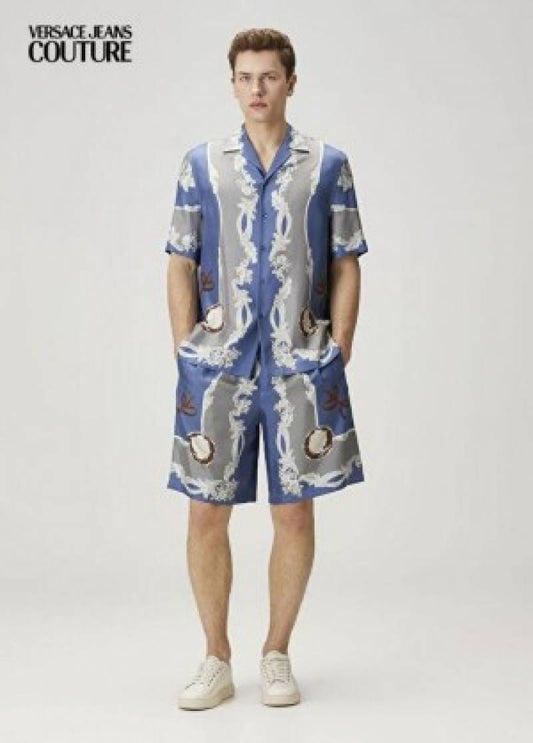 Versace Couture Blue Printed Imported Cord Set (1577)