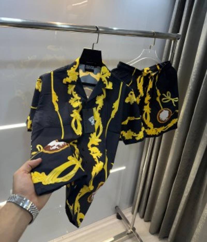 Versace Couture Black Printed Imported Cord Set (1576)