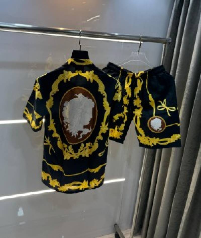 Versace Couture Black Printed Imported Cord Set (1576)