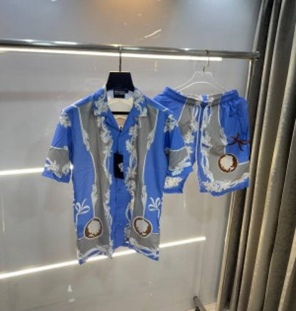 Versace Couture Blue Printed Imported Cord Set (1577)