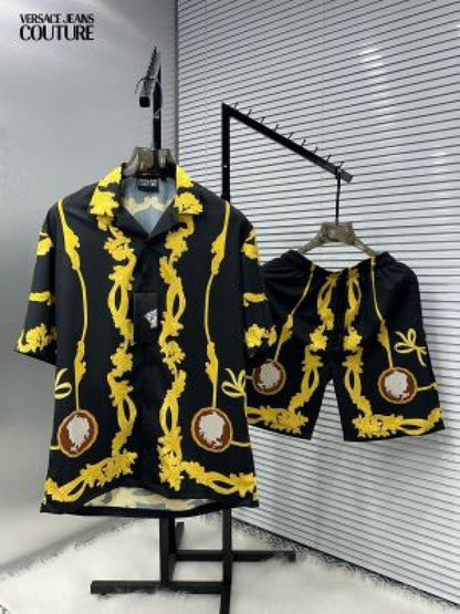 Versace Couture Black Printed Imported Cord Set (1576)
