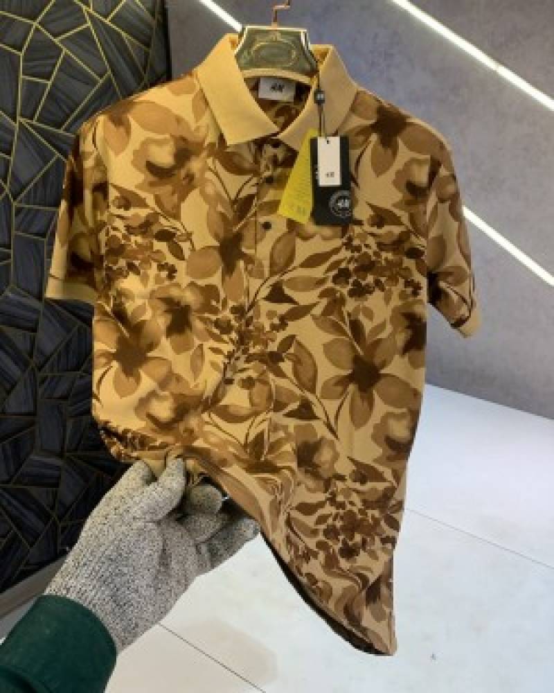 H&M_Brown_Printed_Imported_Polo_T-shirt_(1363)