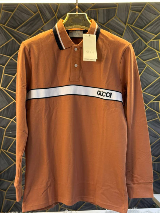 Gucci_Light_Brown_Embroidery_Logo_Full_Sleeve_Premium_Polo_T-Shirt_(1885)