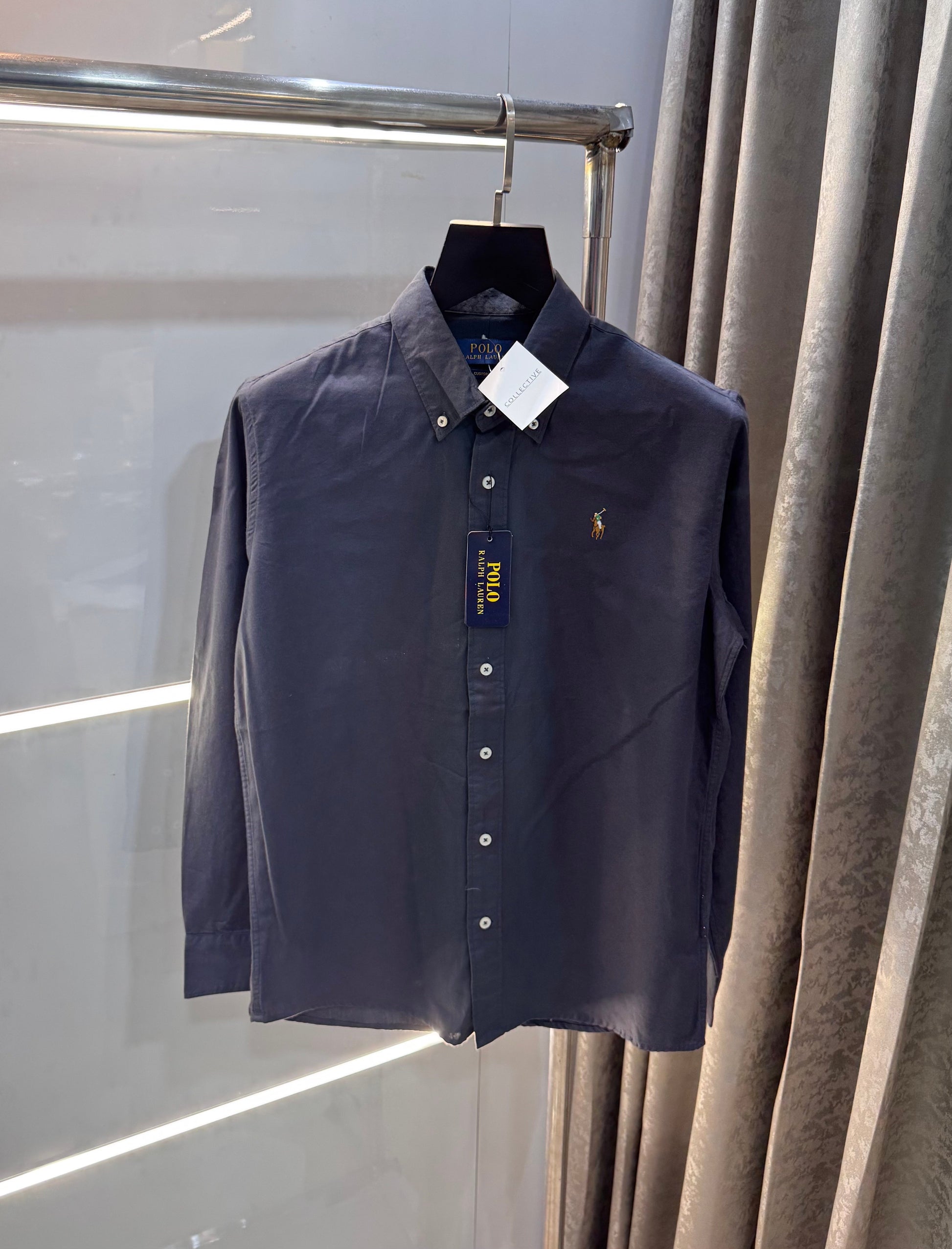 Ralph  Lauren Dark Grey Embroidery Logo Classic Shirt