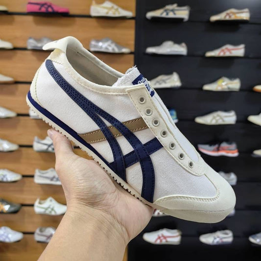 Onitsuka Tiger Mexico 66 Slip On Beige Navy Blue For Mens