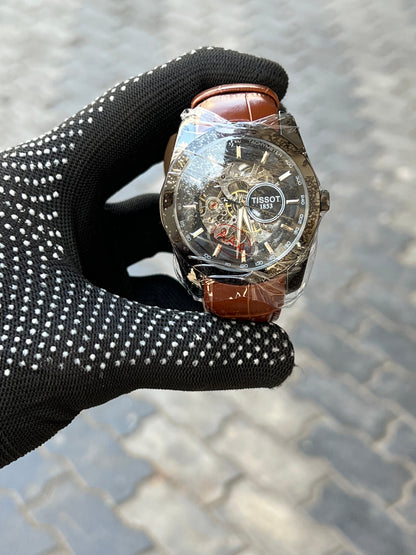 Tissot 1853 Automatic Skeleton Brown Black