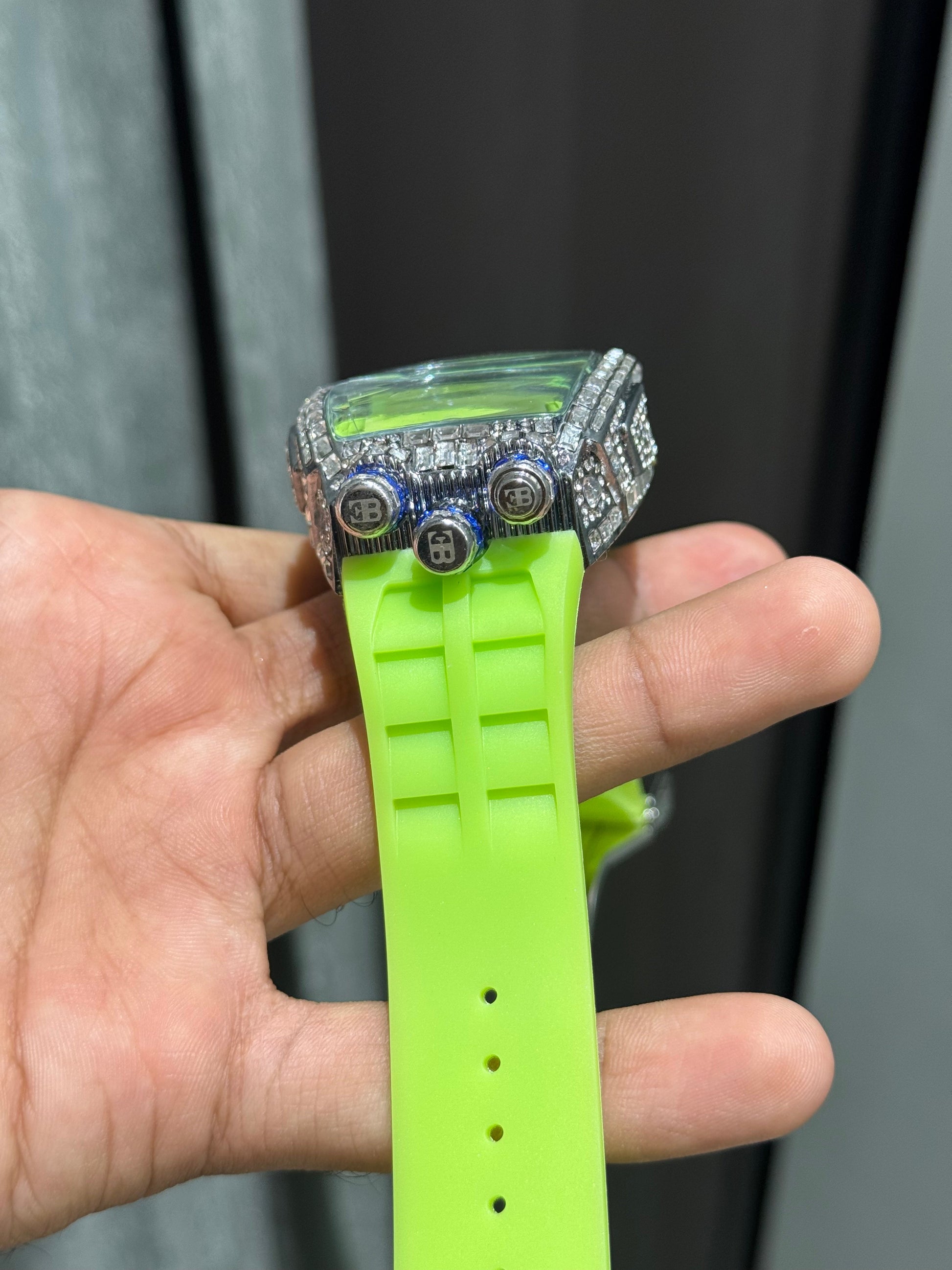 Jacob & Co. Bugatt i Silver Green Tourbillon Premium Quartz Watch