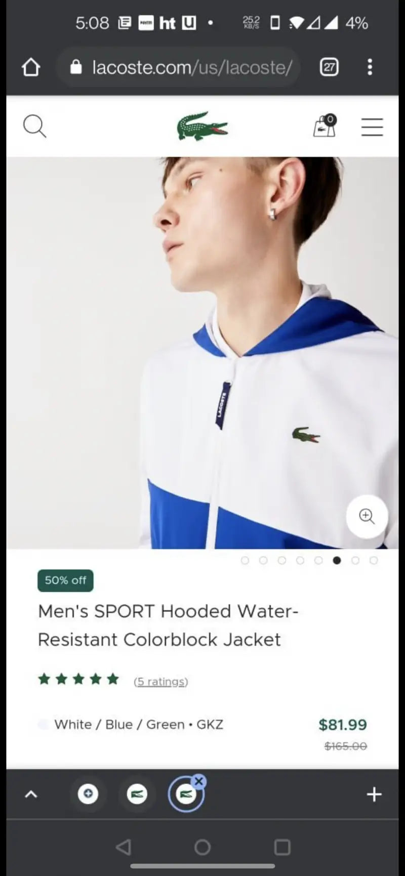 Lacoste Premium Zipper Jacket Blue