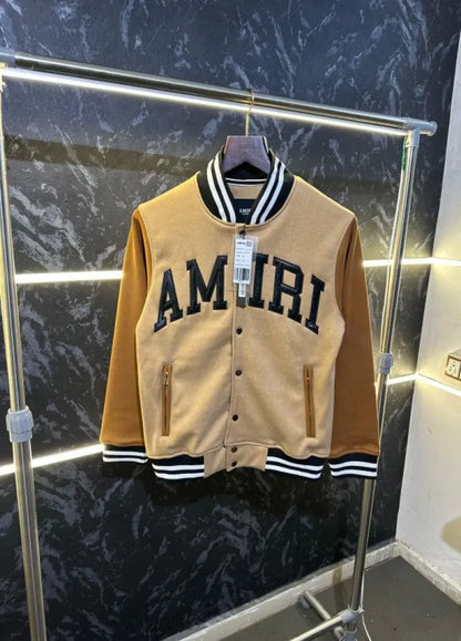 AMIR_I PREMIUM VARSITY JACKET BROWN