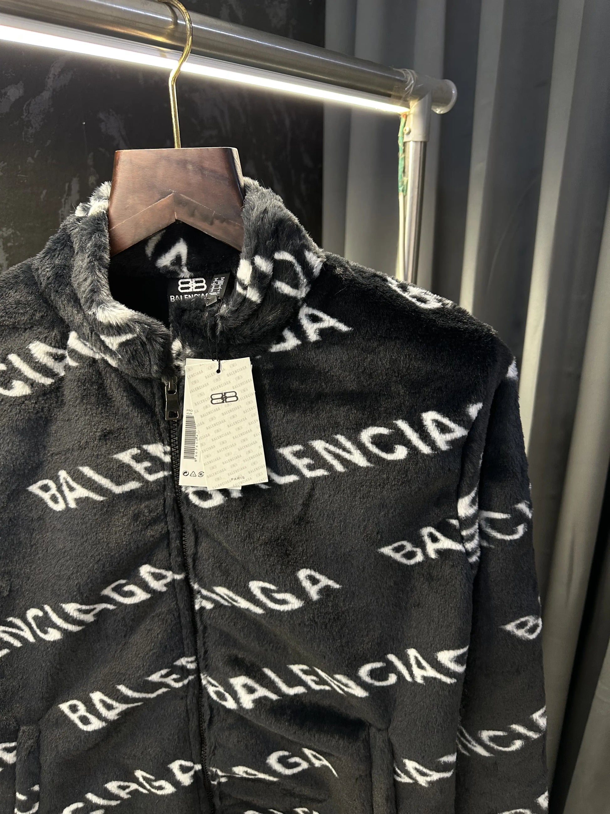 Balenciag a Imported Celebrity choice Fur Jacket Black