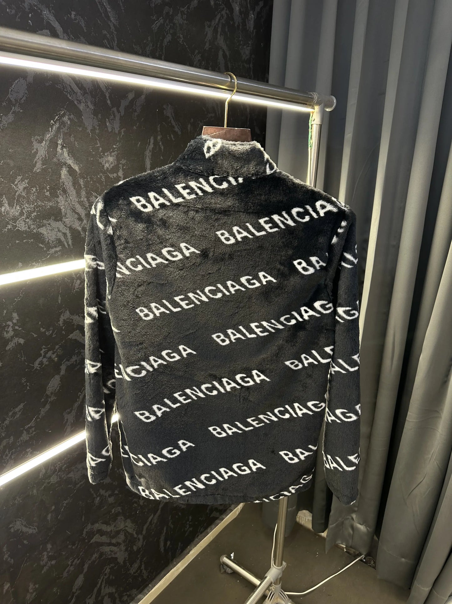 Balenciag a Imported Celebrity choice Fur Jacket Black
