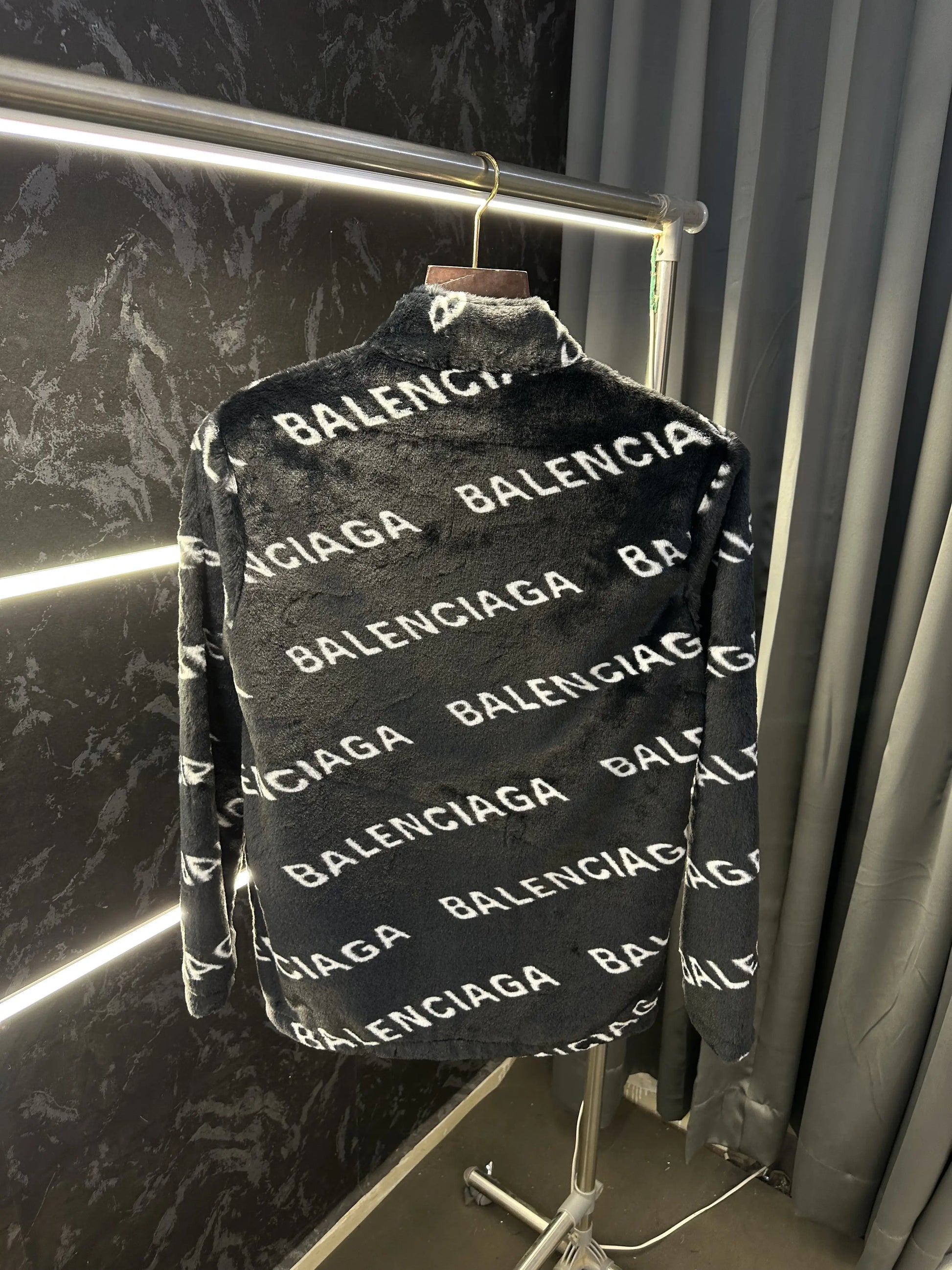 Balenciag a Imported Celebrity choice Fur Jacket Black