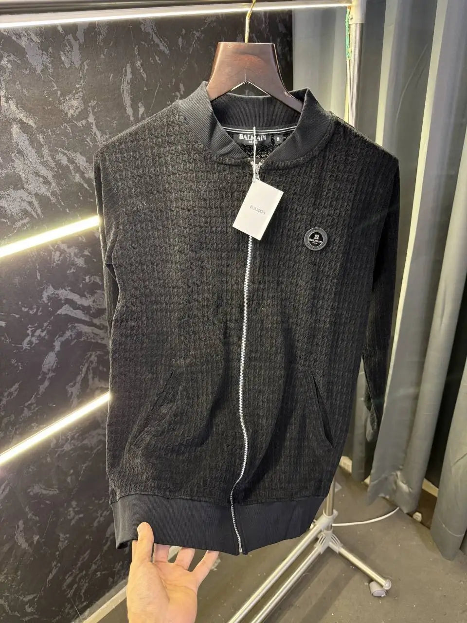 Balmai n Paris Knitted Zipper Jacket (Black)