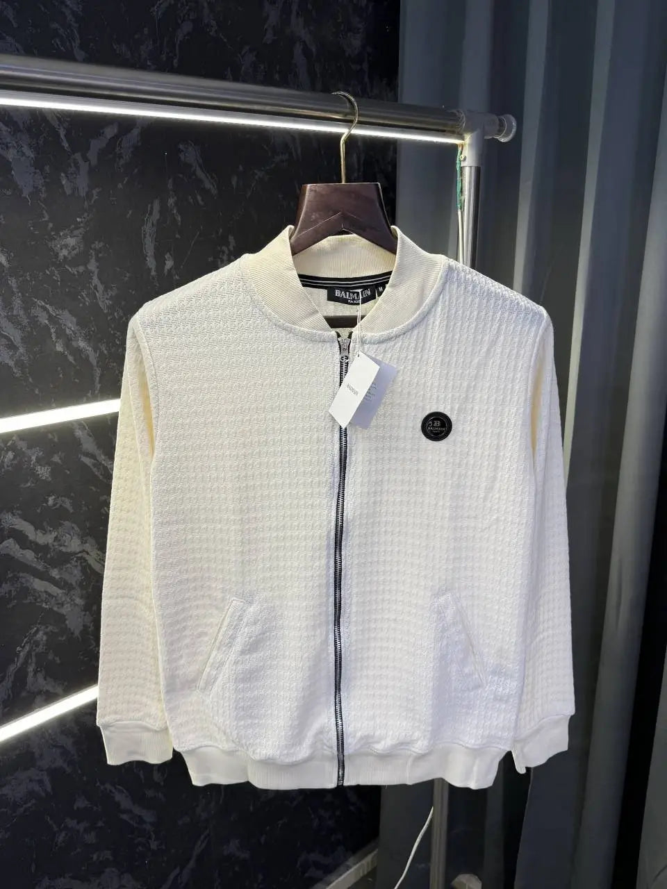 Balmai n Paris Knitted Zipper Jacket (Cream)