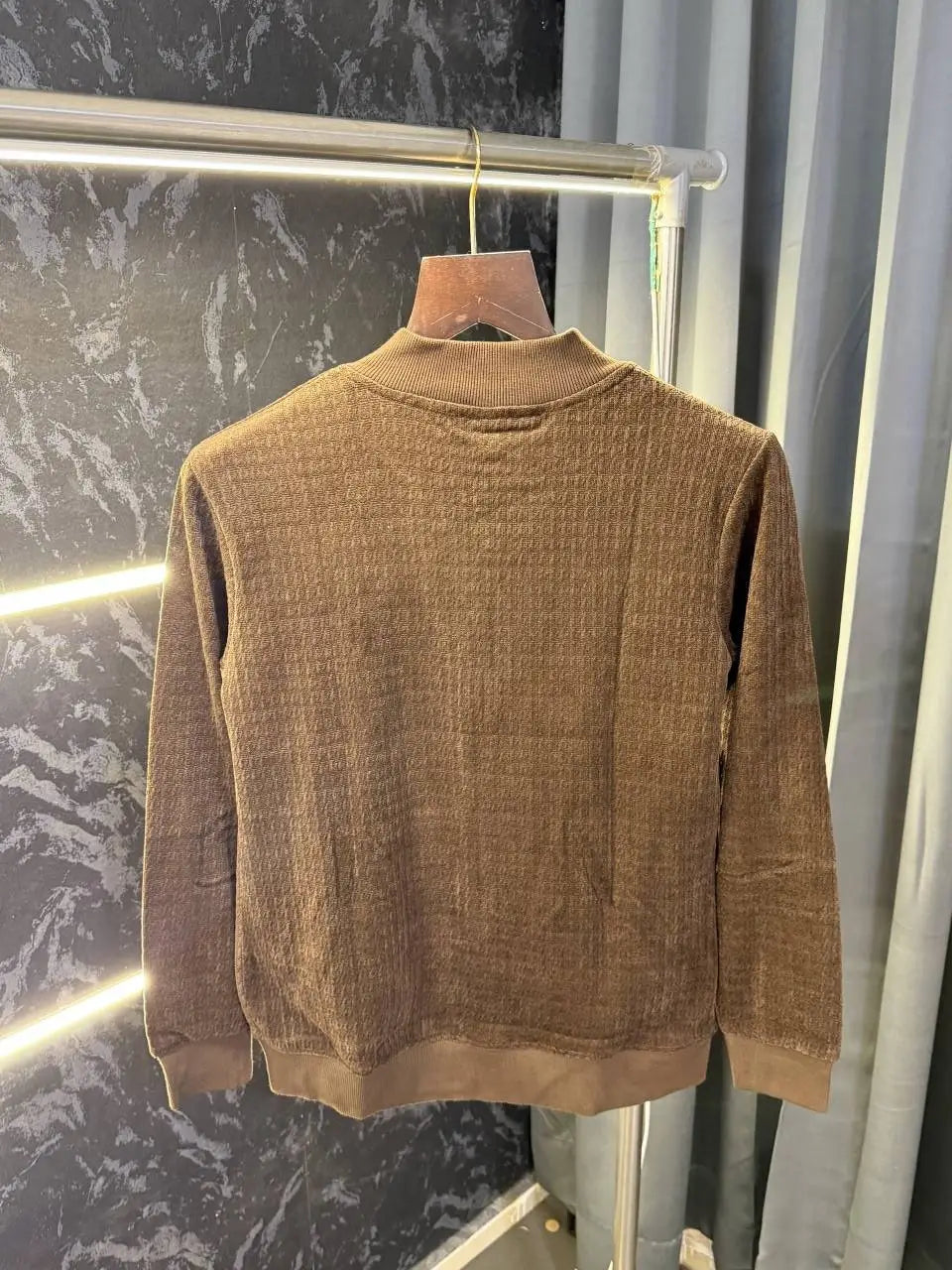 Balmai n Paris Knitted Zipper Jacket (Brown)