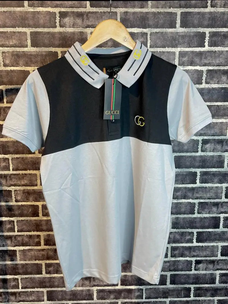 Gucci premium polo t shirt grey