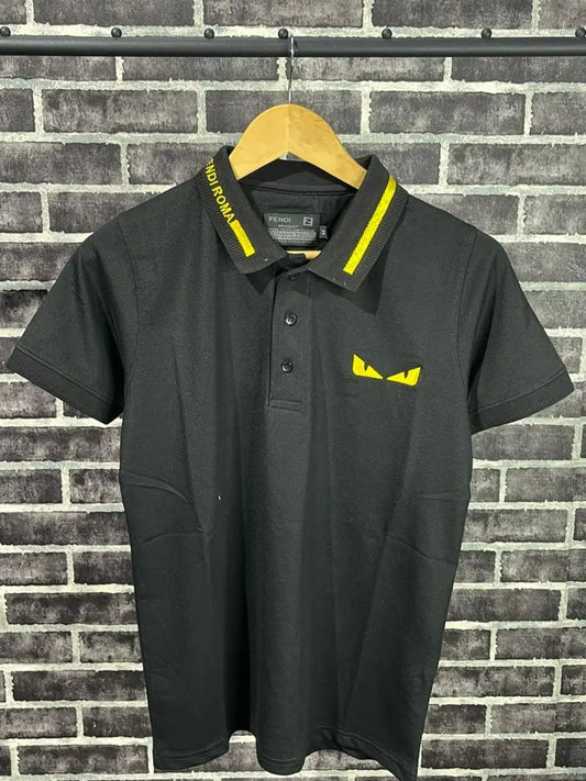 FENDI ROMA PREMIUM POLO TSHIRT black